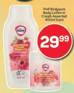Pick n Pay PnP Bodysure Body Lotion or Cream Assorted 400ml Each offer