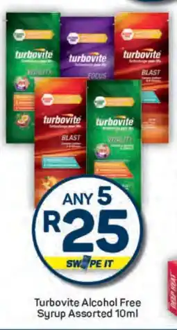 Pick n Pay Turbovite Alcohol Free Syrup Assorted 10ml offer