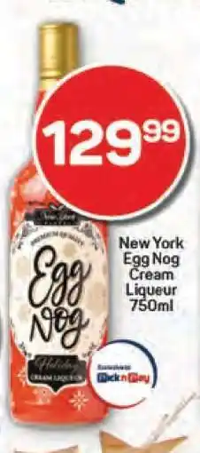 Pick n Pay New York Egg Nog Cream Liqueur 750ml offer