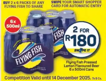 Pick n Pay Flying Fish Pressed Lemon Flavoured Beer 6 x 500ml Cans offer