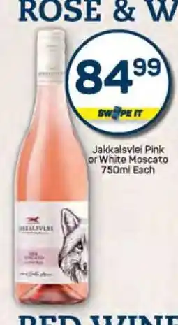 Pick n Pay Jakkalsvlei Pink or White Moscato 750ml Each offer