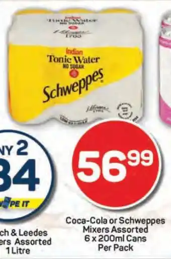 Pick n Pay Coca-Cola or Schweppes Mixers Assorted offer