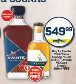 Pick n Pay Avante VSOP Cape Brandy 750ml offer