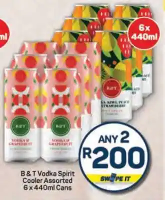 Pick n Pay B & T Vodka Spirit Cooler Assorted 6 x 440ml Cans offer