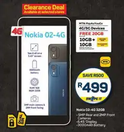 Pick n Pay Nokia 02-4G 32GB offer
