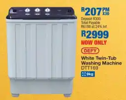 OK Furniture DEFY White Twin-Tub Washing Machine DTT169 offer