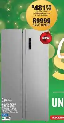 OK Furniture Midea Metallic-Finish Side-by-Side Freezer-Fridge HC-689WEN-ND offer