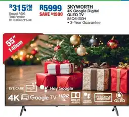 OK Furniture SKYWORTH 4K Google Digital QLED TV offer