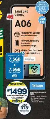 Pick n Pay Samsung Galaxy A06 64GB offer