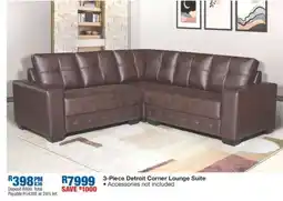 OK Furniture 3-Piece Detroit Corner Lounge Suite offer