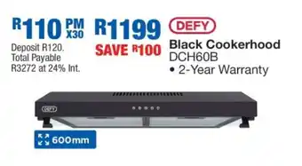 OK Furniture Defy Black Cookerhood DCH60B offer