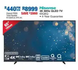 OK Furniture Hisense 4K 60Hz QLED TV 65Q6Q offer