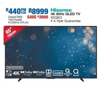 OK Furniture Hisense 4K 60Hz QLED TV 65Q6Q offer