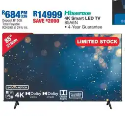 OK Furniture Hisense 4K Smart LED TV 85A6N offer