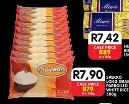 Shoprite SPEKKO LONG GRAIN PARBOILED WHITE RICE 500g offer