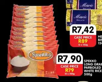 Shoprite SPEKKO LONG GRAIN PARBOILED WHITE RICE 500g offer