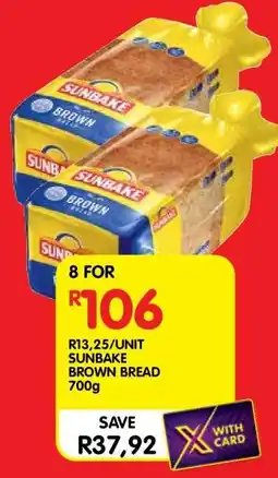 Shoprite SUNBAKE BROWN BREAD 700g offer
