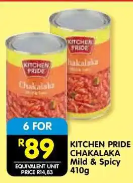 Shoprite KITCHEN PRIDE CHAKALAKA MILD & SPICY 410g offer