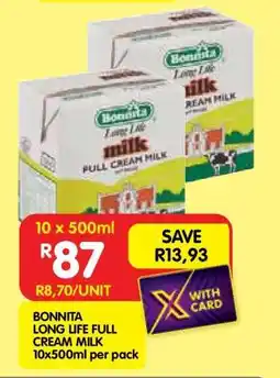 Shoprite BONNITA LONG LIFE FULL CREAM MILK offer