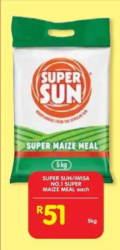 Shoprite SUPER SUN/IWISA NO.1 SUPER MAIZE MEAL offer