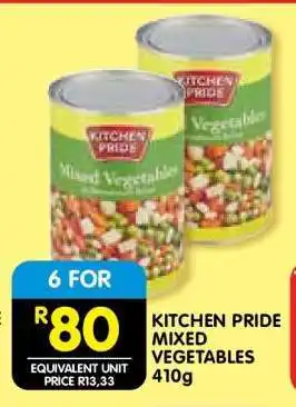 Shoprite KITCHEN PRIDE MIXED VEGETABLES 410g offer