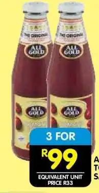 Shoprite ALL GOLD Tomato Sauce offer