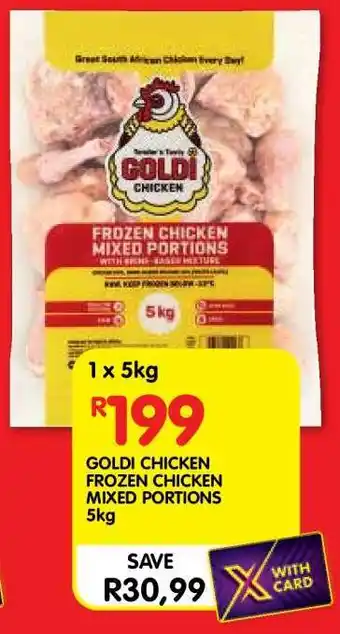 Shoprite GOLDI CHICKEN FROZEN CHICKEN MIXED PORTIONS 5kg offer