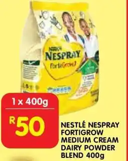Shoprite NESTLÉ NESPRAY FORTIGROW MEDIUM CREAM DAIRY POWDER BLEND 400g offer
