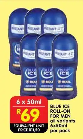Shoprite BLUE ICE ROLL-ON FOR MEN offer