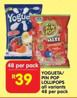 Shoprite Yogueta/Pin Pop Lollipops offer
