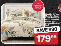 Pick n Pay Hypermarket Blue Sky 3-Piece Microfibre Double Comforter offer