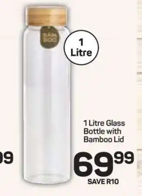 Pick n Pay Hypermarket 1 Litre Glass Bottle with Bamboo Lid offer