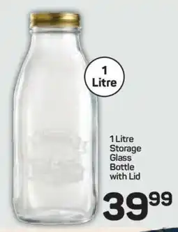 Pick n Pay Hypermarket 1 Litre Storage Glass Bottle with Lid offer