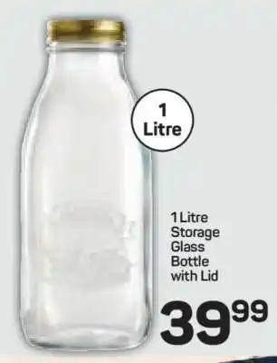 Pick n Pay Hypermarket 1 Litre Storage Glass Bottle with Lid offer