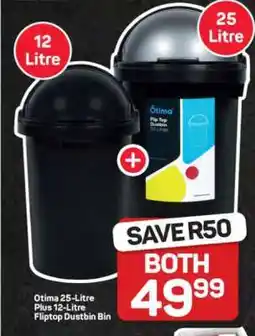 Pick n Pay Hypermarket Otima 25-Litre Plus 12-Litre Fliptop Dustbin Bin offer