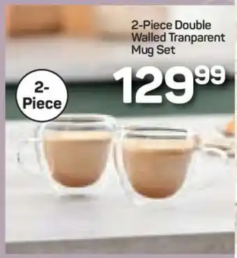 Pick n Pay Hypermarket 2-Piece Double Walled Transparent Mug Set offer