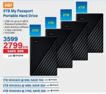 Incredible Connection WD 5TB My Passport Portable Hard Drive offer