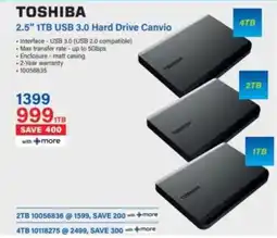 Incredible Connection TOSHIBA 2.5" 1TB USB 3.0 Hard Drive Canvio offer