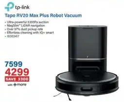 Incredible Connection Tp-link Tapo RV20 Max Plus Robot Vacuum offer