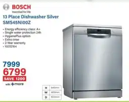 Incredible Connection BOSCH 13 Place Dishwasher Silver SMS45N100Z offer