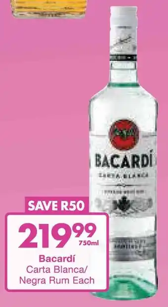President Hyper Bacardí Carta Blanca/ Negra Rum offer