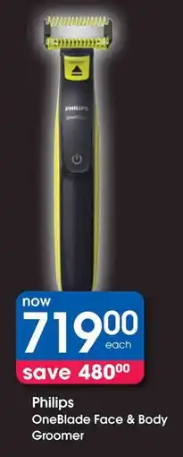 Clicks Philips OneBlade Face & Body Groomer offer