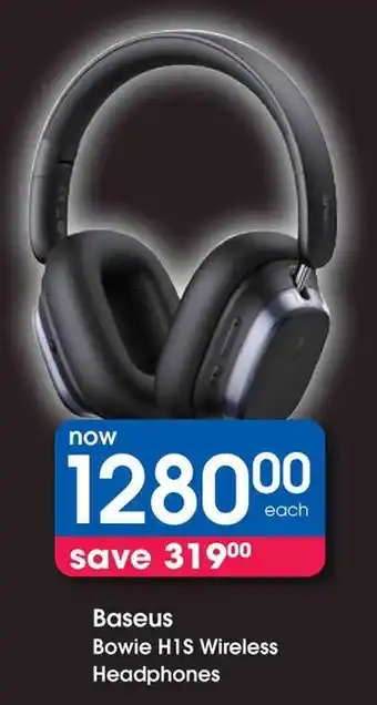 Clicks Baseus Bowie H1S Wireless Headphones offer