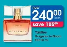 Clicks Yardley Gorgeous In Bloom EDP offer