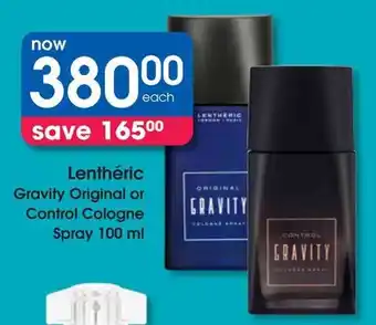 Clicks Lenthéric Gravity Original or Control Cologne Spray offer