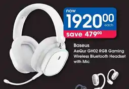 Clicks Baseus AeQur GH02 RGB Gaming Wireless Bluetooth Headset with Mic offer