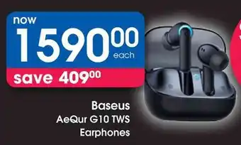 Clicks Baseus AeQur G10 TWS Earphones offer
