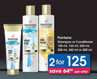 Clicks Pantene Shampoo or Conditioner offer