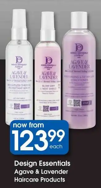Clicks Design Essentials Agave & Lavender Haircare Products offer