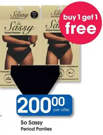 Clicks So Sassy Period Panties offer
